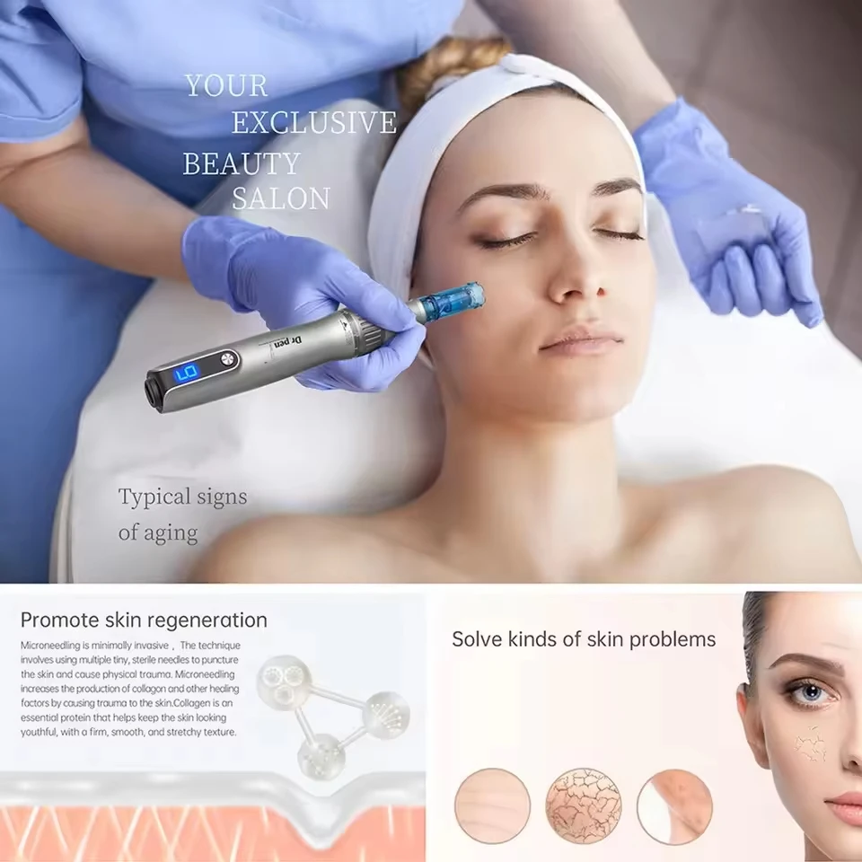 Dr.pen M8S Derma Pen con 22 agujas catridges para el crecimiento del cabello, pluma de terapia con microagujas, máquina de belleza para el cuidado de la piel