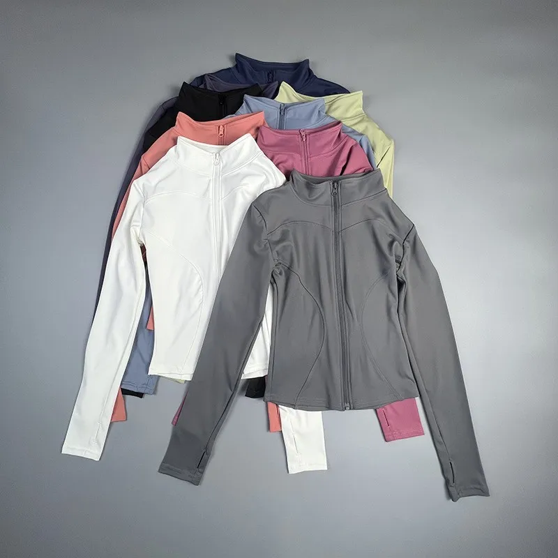 2025 nuevo abrigo de Yoga chaqueta deportiva corta ropa de Fitness para mujer adelgazante esculpir el cuerpo chaqueta de Yoga con cremallera