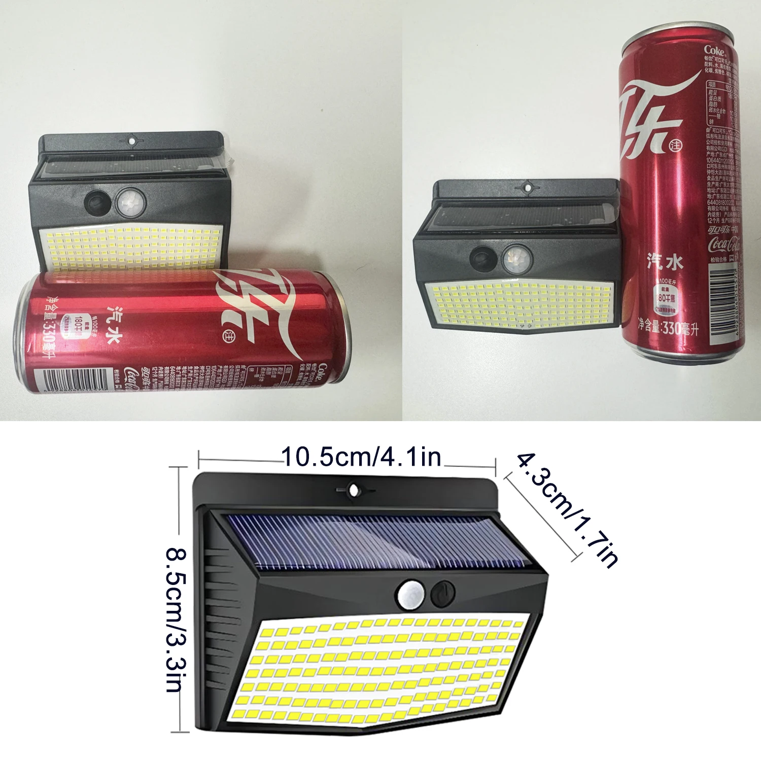 Lámpara Solar LED de 138 LED para Exteriores, Lámpara de Pared Solar con Sensor de Movimiento Humano, 3 Modos, Impermeable, Decoración de Jardín, Luces de Calle, Alimentada por Energía Solar