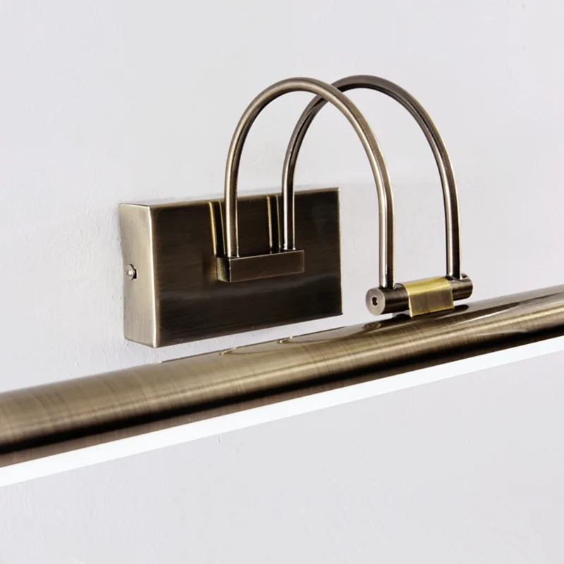 Lámparas de pared modernas para espejo de tocador, apliques LED de hierro para baño, iluminación decorativa para el hogar, giratorios, en color níquel y bronce.
