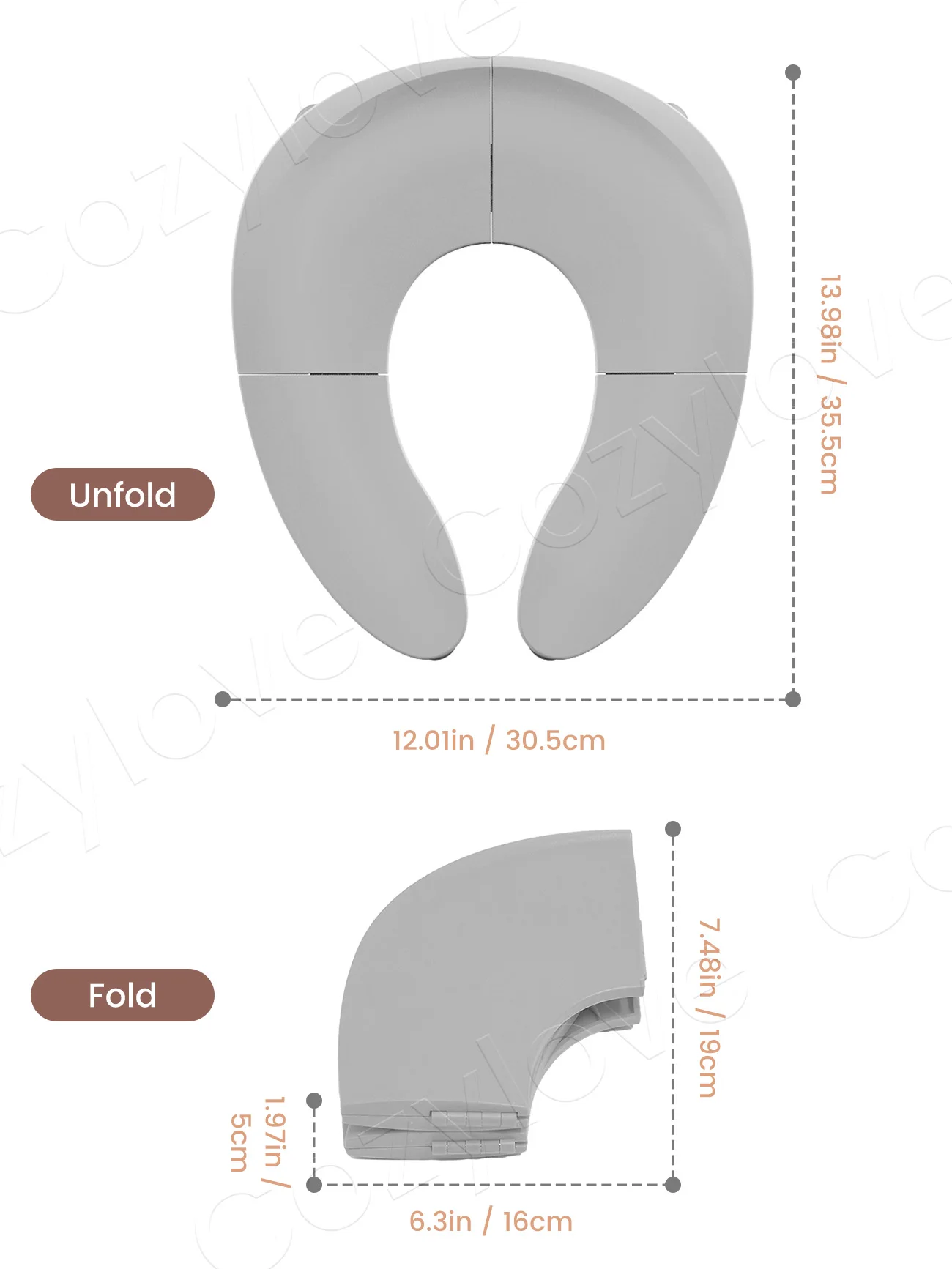 Asiento de Inodoro Plegable para Niños Pequeños, Asiento de Entrenamiento para Ir al Baño, Portátil y Antideslizante, Compatible con la Mayoría de los Inodoros Estándar, Disponible en 3 Colores