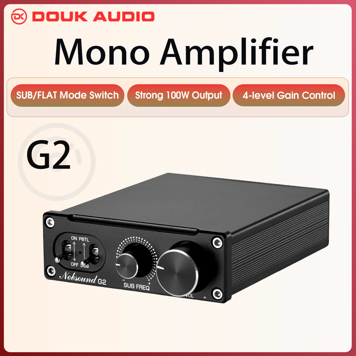 Douk Audio G2 Mini Subwoofer de canal mono HiFi de frecuencia completa 100W amplificador Digital amplificador de Audio estéreo de escritorio