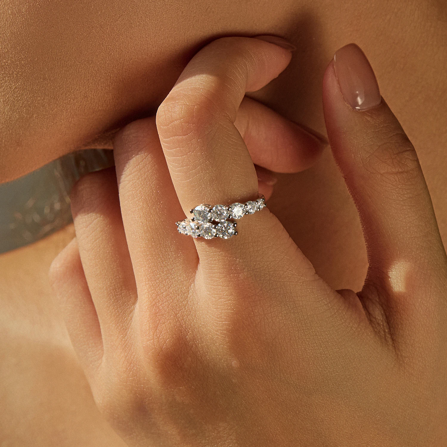 Anillo MODIAN D Color Moissanite eternidad, Plata de Ley 925, anillo geométrico de lujo para mujer, joyería fina de compromiso de boda