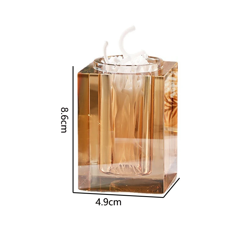 Caja de palillos de dientes de cristal de lujo, barril, mesa de comedor para el hogar, hisopo de algodón para Hotel, caja de almacenamiento de hilo Dental, tarro, contenedor de vidrio transparente