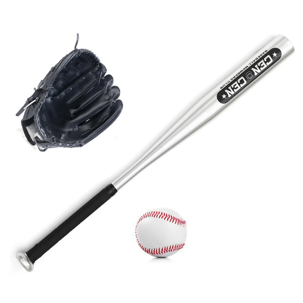 Juego de pelotas de béisbol, bate de béisbol, guantes de béisbol, bate de béisbol de aleación de aluminio de 25 pulgadas, 10,5 pulgadas, Kit de guantes de béisbol de PVC para niños