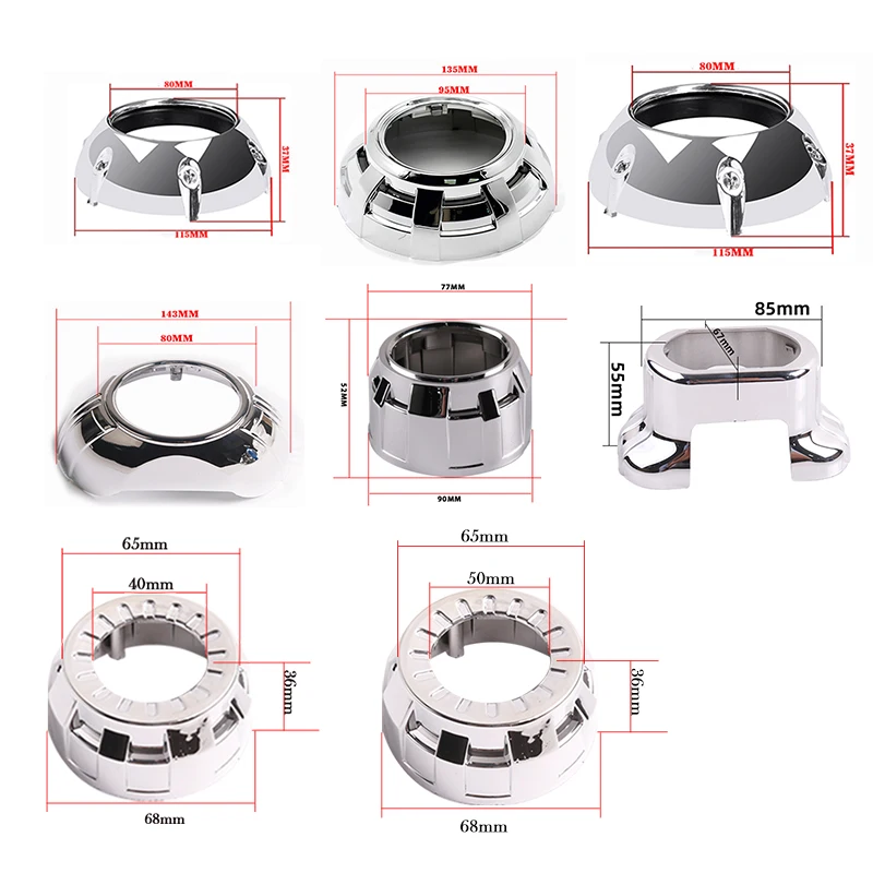 SANVI 2,5 pulgadas 3 pulgadas BI xenón/proyector LED lente máscara cubren accesorios de luz de coche