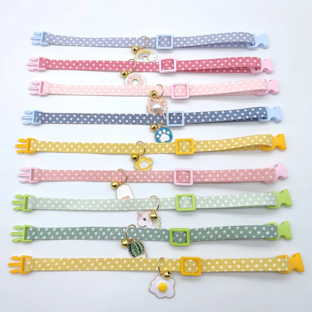 Nuevo Collar ajustable para mascotas con campana, Collar para perros pequeños con bonito colgante, accesorios para el cuello para el cuidado de gatos, suministros para cachorros