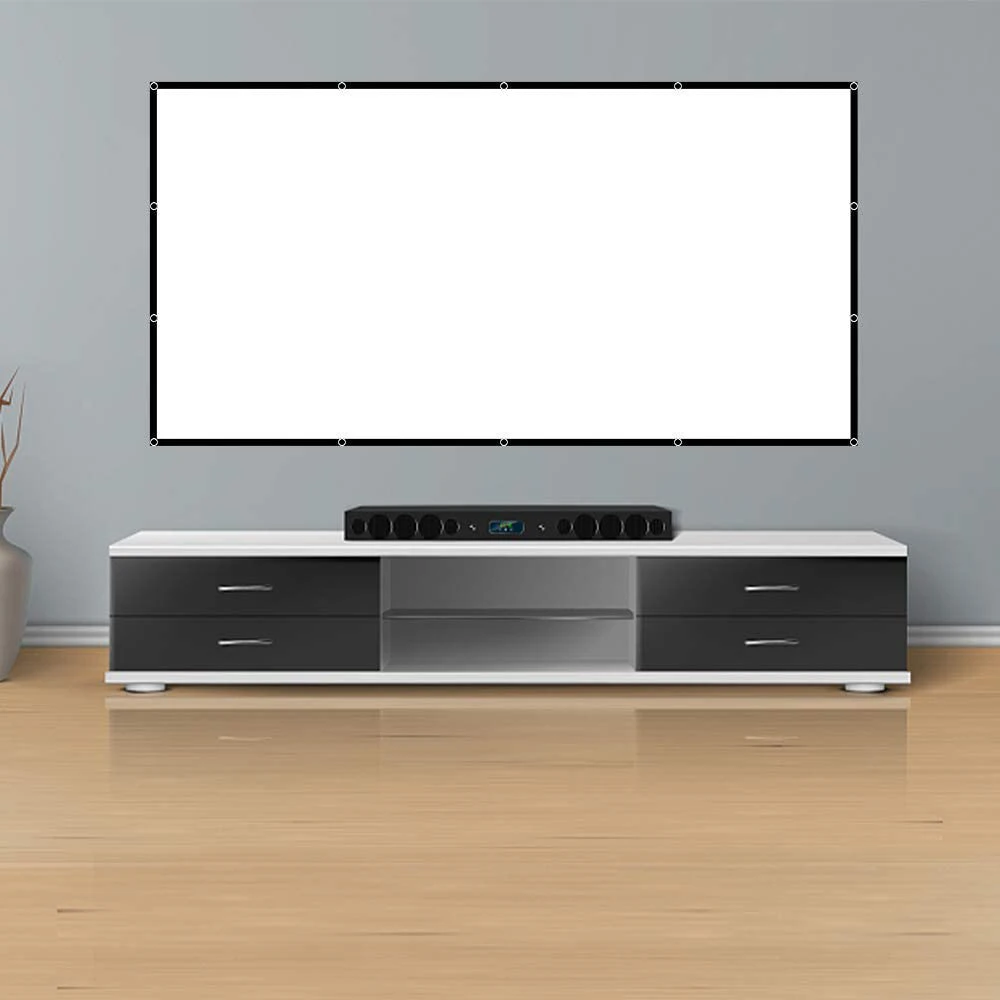 Veidadz-Pantalla de proyector portátil, pantalla plegable de 250 pulgadas, suave, de alta densidad, blanca, sin arrugas, para interior y exterior, películas