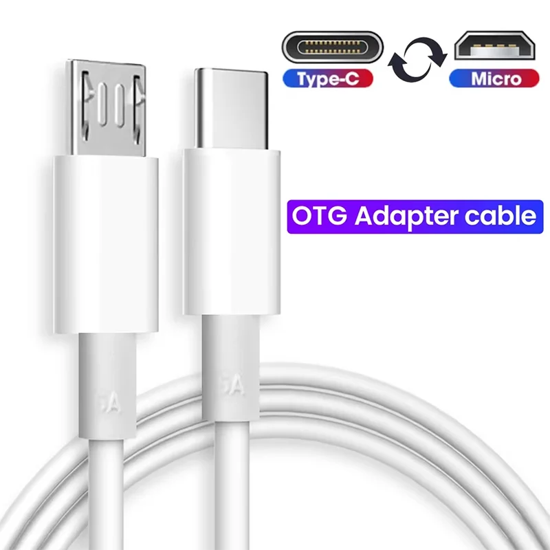 2.4A USB C a Micro USB Cable de datos de carga rápida tipo C macho a Micro USB macho adaptador de cargador rápido para Hwawei Samsung Xiaomi