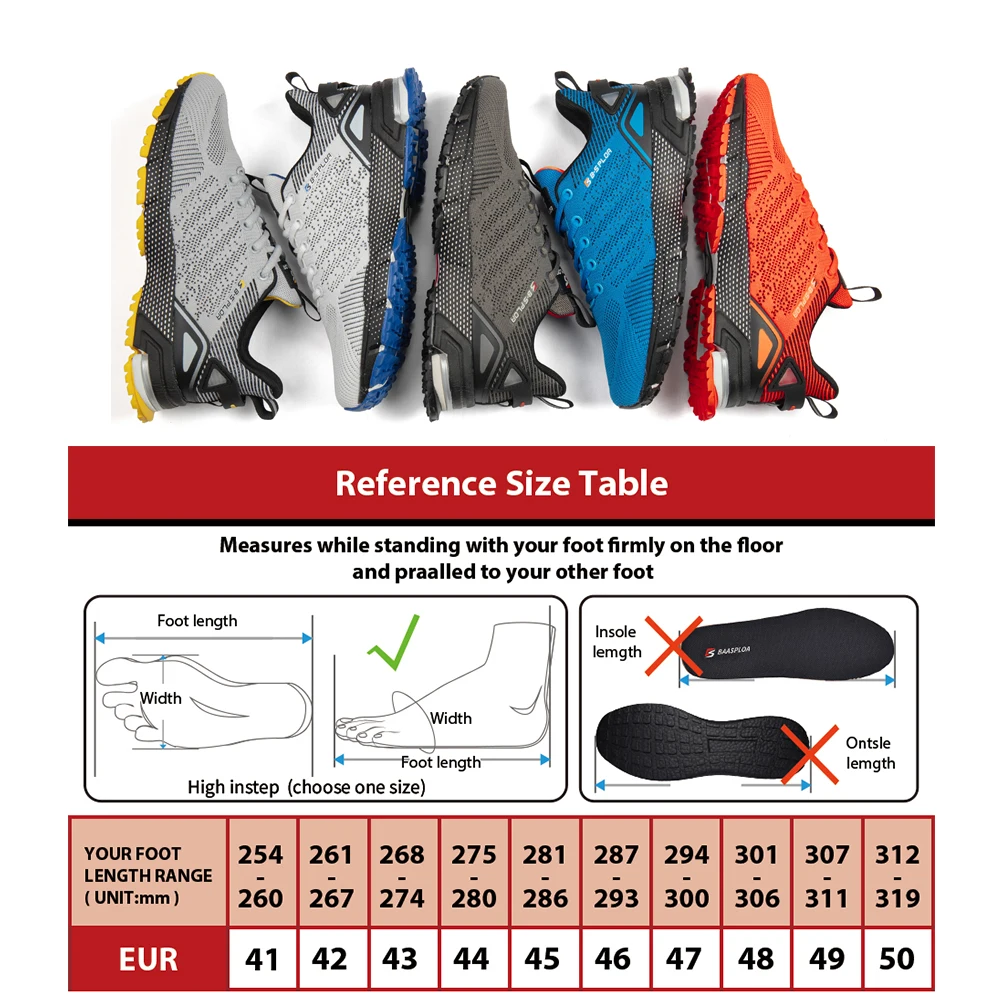 Baasploa-Zapatillas de correr profesionales para hombre, zapatos de entrenamiento transpirables, ligeras, antideslizantes, para pista de tenis, para caminar