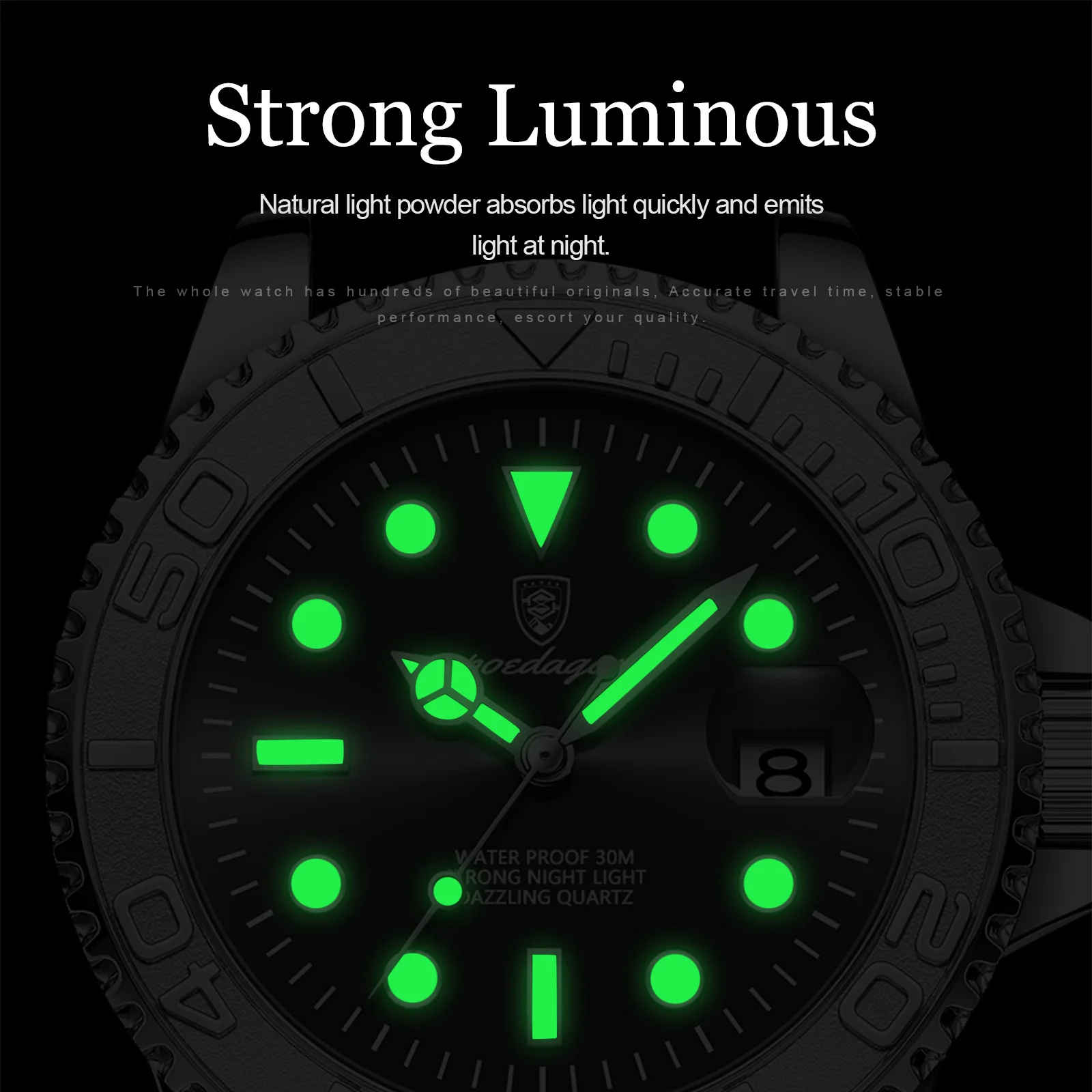 Reloj POEDAGAR de lujo para hombre, reloj resistente al agua con fecha luminosa para hombre, reloj masculino de acero inoxidable, relojes deportivos de cuarzo a la moda para hombre