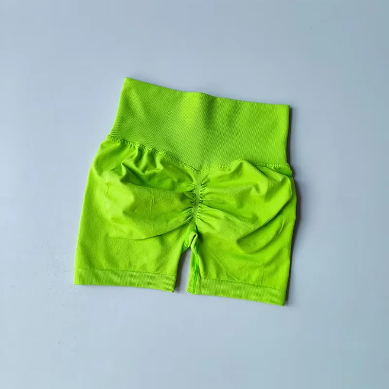 Pantalones cortos deportivos de realce de cadera color melocotón para mujer, cintura alta y ajuste de cintura, adelgazamiento, correr, secado rápido de cadera, pantalones ajustados de tres puntos