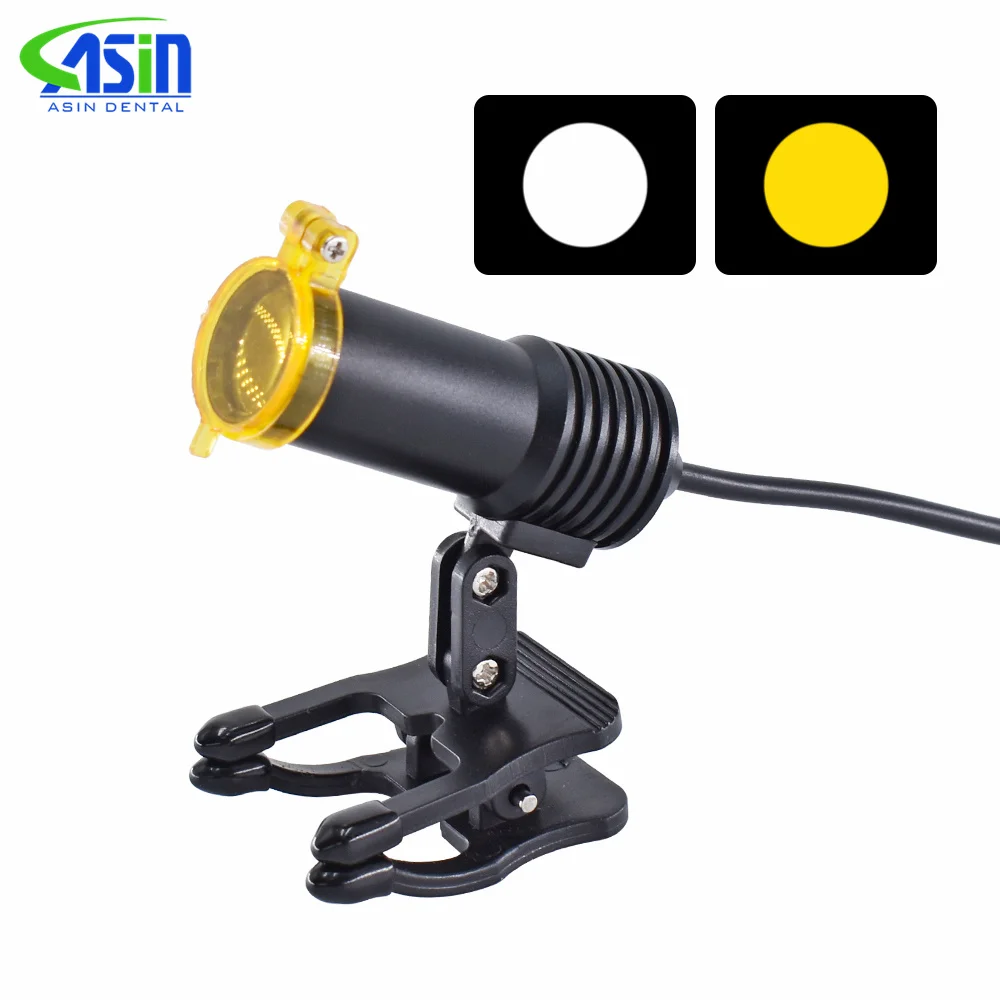 Faro tipo Clip para cinturón de 5W con filtro óptico para lupas dentales, lupa médica de laboratorio, Binocular de aumento