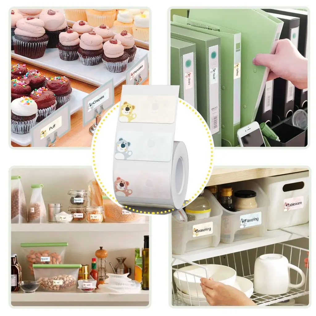 NIIMBOT B21/B203/B3S máquina de etiquetas de colores papel de impresión etiqueta autoadhesiva impermeable resistente al aceite etiqueta resistente al desgarro