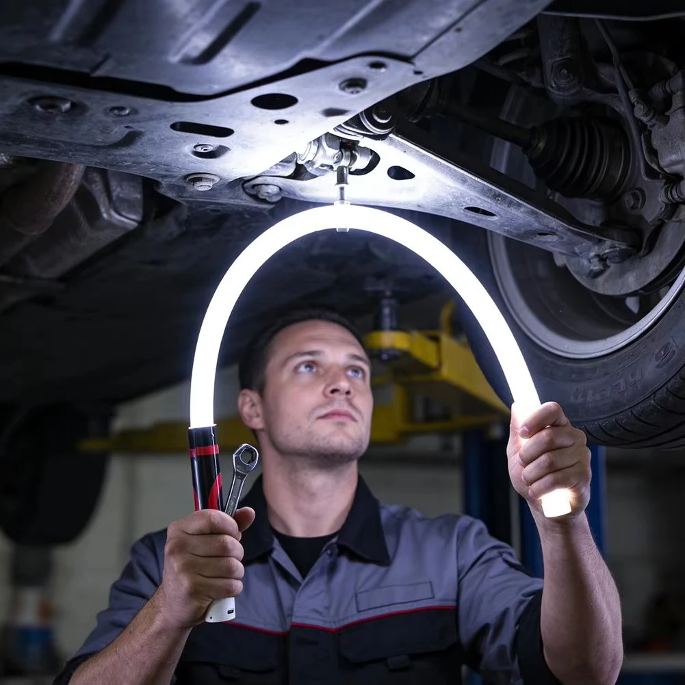 Tira de luz LED de silicona flexible de 73cm, linterna LED de alto lumen, luz de trabajo profesional, herramienta portátil para reparación de automóviles