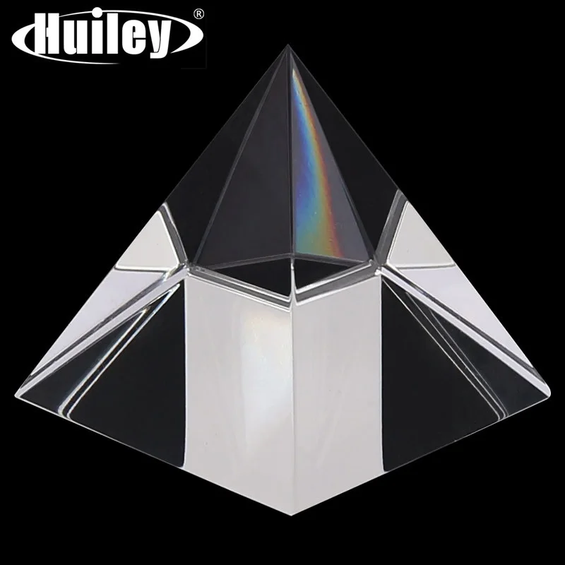 Prisma de cristal óptico, pirámide de cristal, lado inferior, pirámide Rectangular de 40mm, popularización poliédrica de estudio de ciencias
