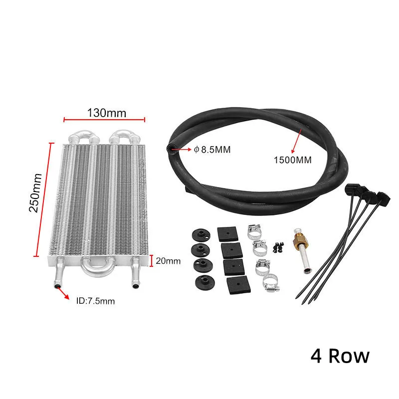 10 filas 8 filas 6 filas 4 filas 2 filas enfriador de aceite de transmisión remota de aluminio/Kit convertidor de radiador manual automático