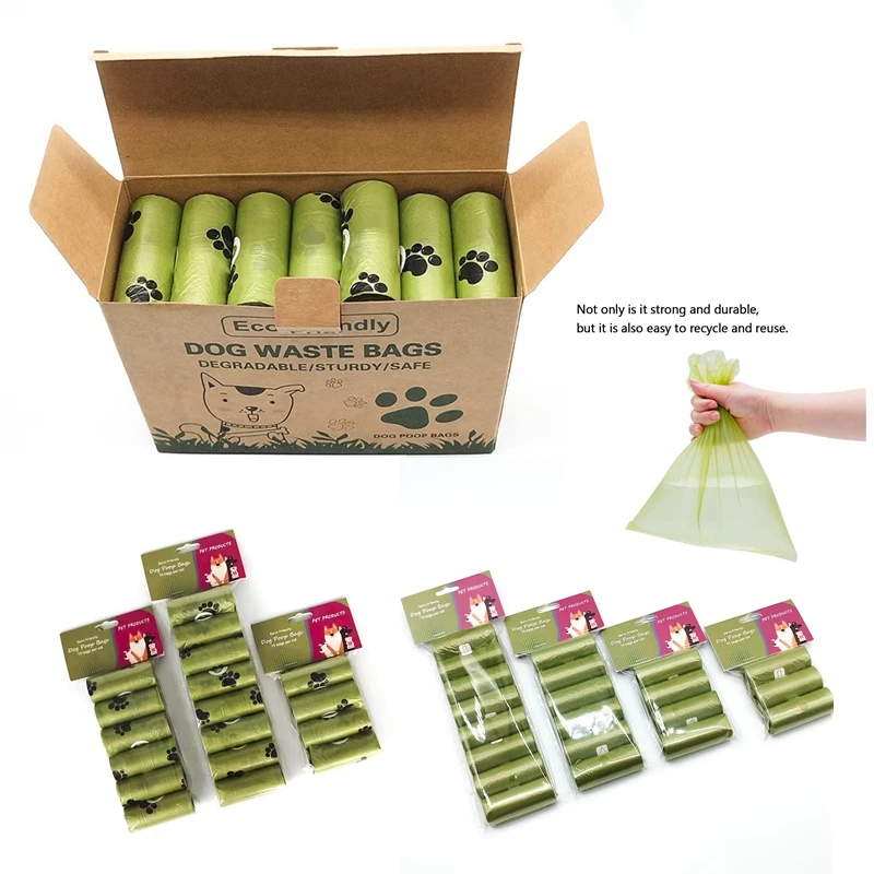 Rollo de 1/42 bolsas de basura biodegradables para mascotas, bolsas para excrementos de perros, bolsa para excrementos perfumada a granel, bolsas de basura para gatos degradables, dispensador de excrementos de perros