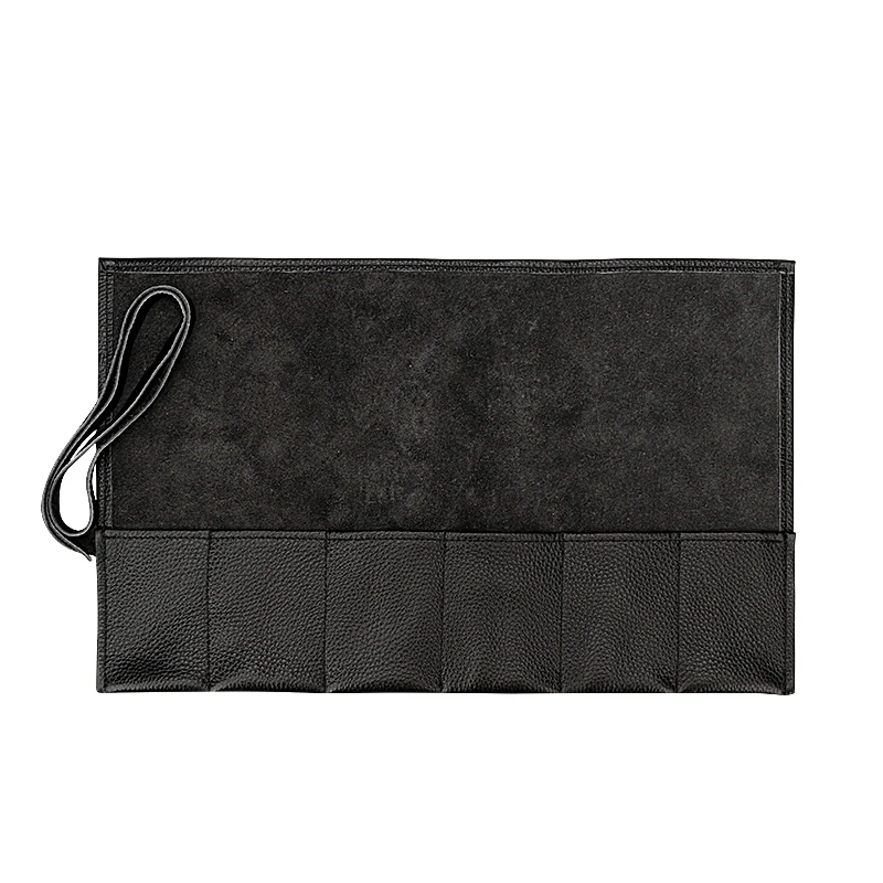 Wesleco-estuche de cuero genuino para reloj, organizador portátil de viaje, almacenamiento de relojes, bolsa de exhibición, 6 ranuras