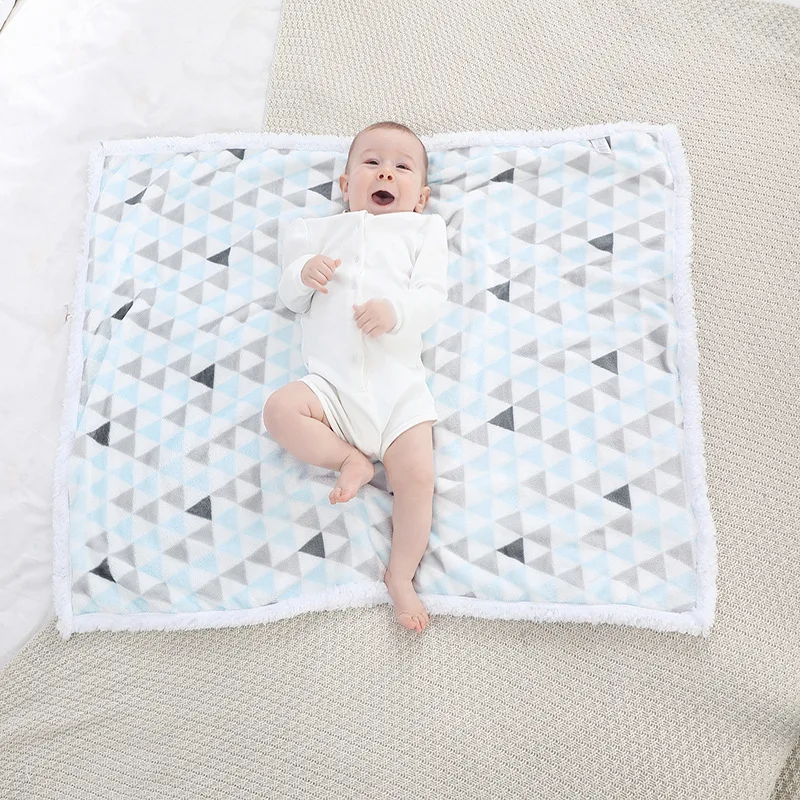 Manta de bebé de lana cálida térmica para recién nacido, cubierta suave para dormir, ropa de cama infantil, manta envolvente, manta gruesa lavable suave, colcha