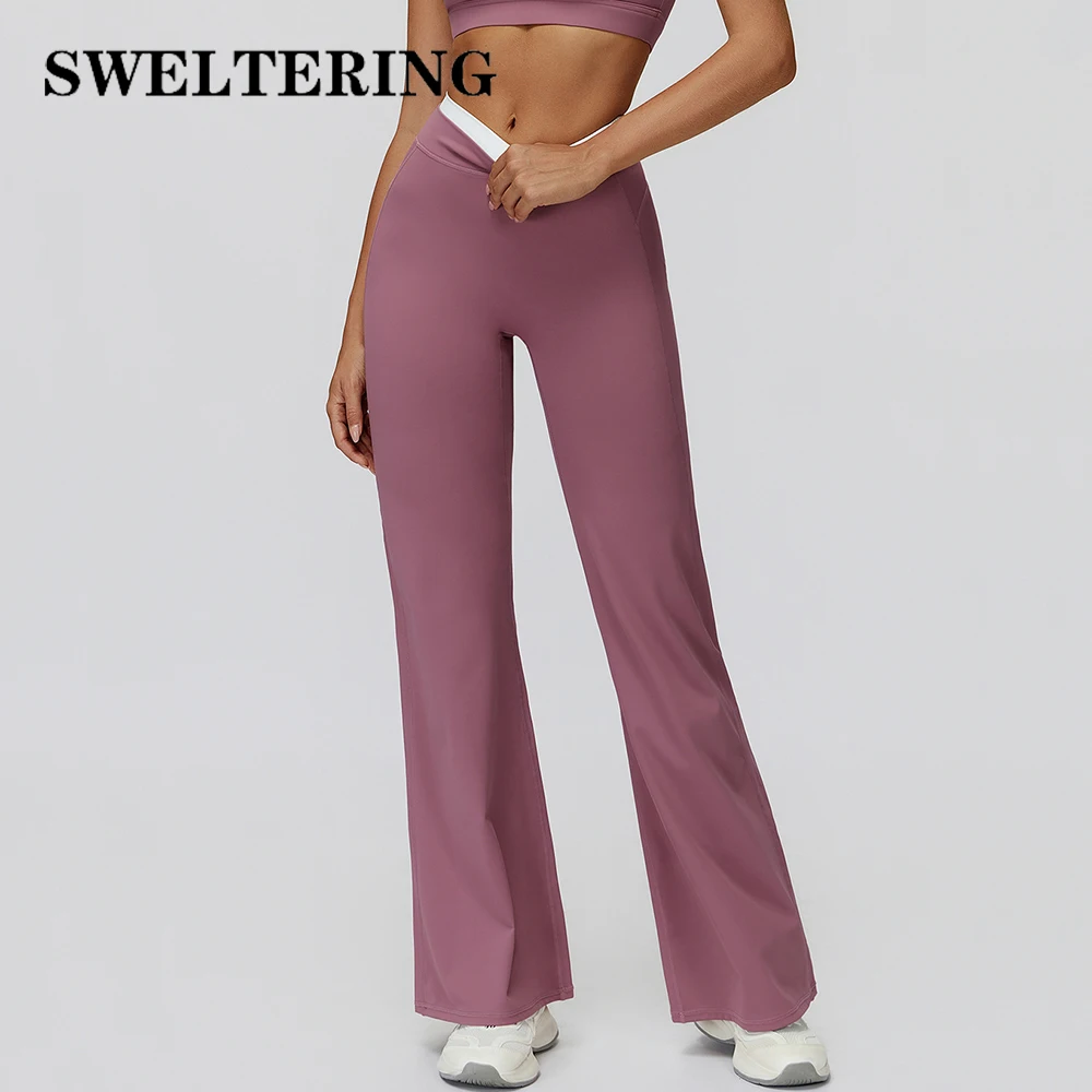 Pantalones de Yoga con Corte de Campana para Gimnasio y Fitness, Leggings Deportivos Acampanados, Transpirables, Pantalones de Baile Latino, Pantalones Deportivos Casuales para Mujer