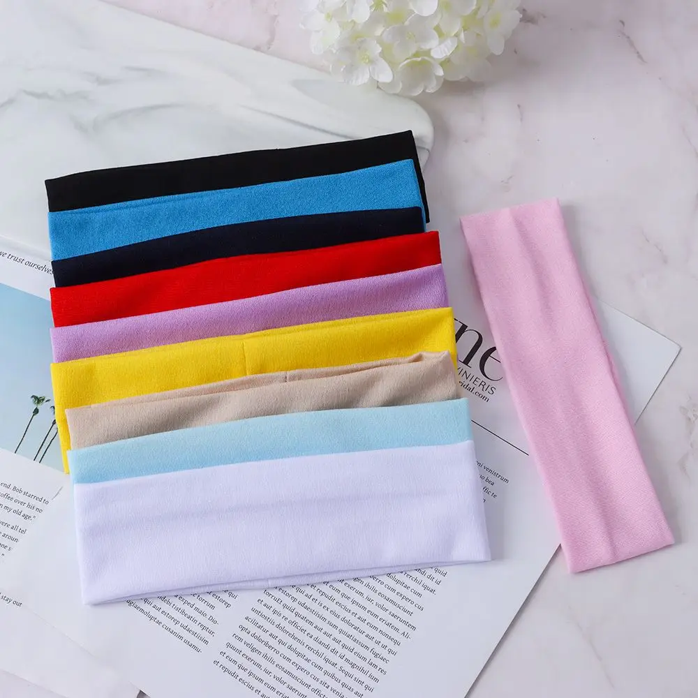 Cintas para el pelo de Yoga para mujer, cintas elásticas deportivas de Color sólido, accesorios para el cabello, 1 unidad