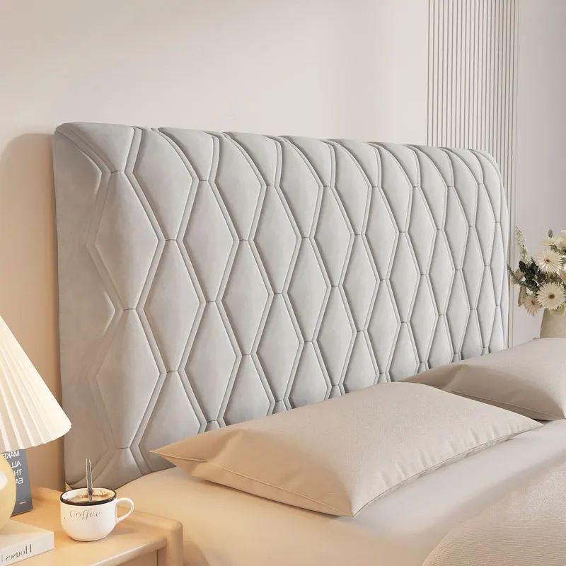 Funda para cabecera de cama cálida de terciopelo, paquete suave y grueso, respaldo para extender la cama, cubierta protectora Universal anticolisión para cabecera