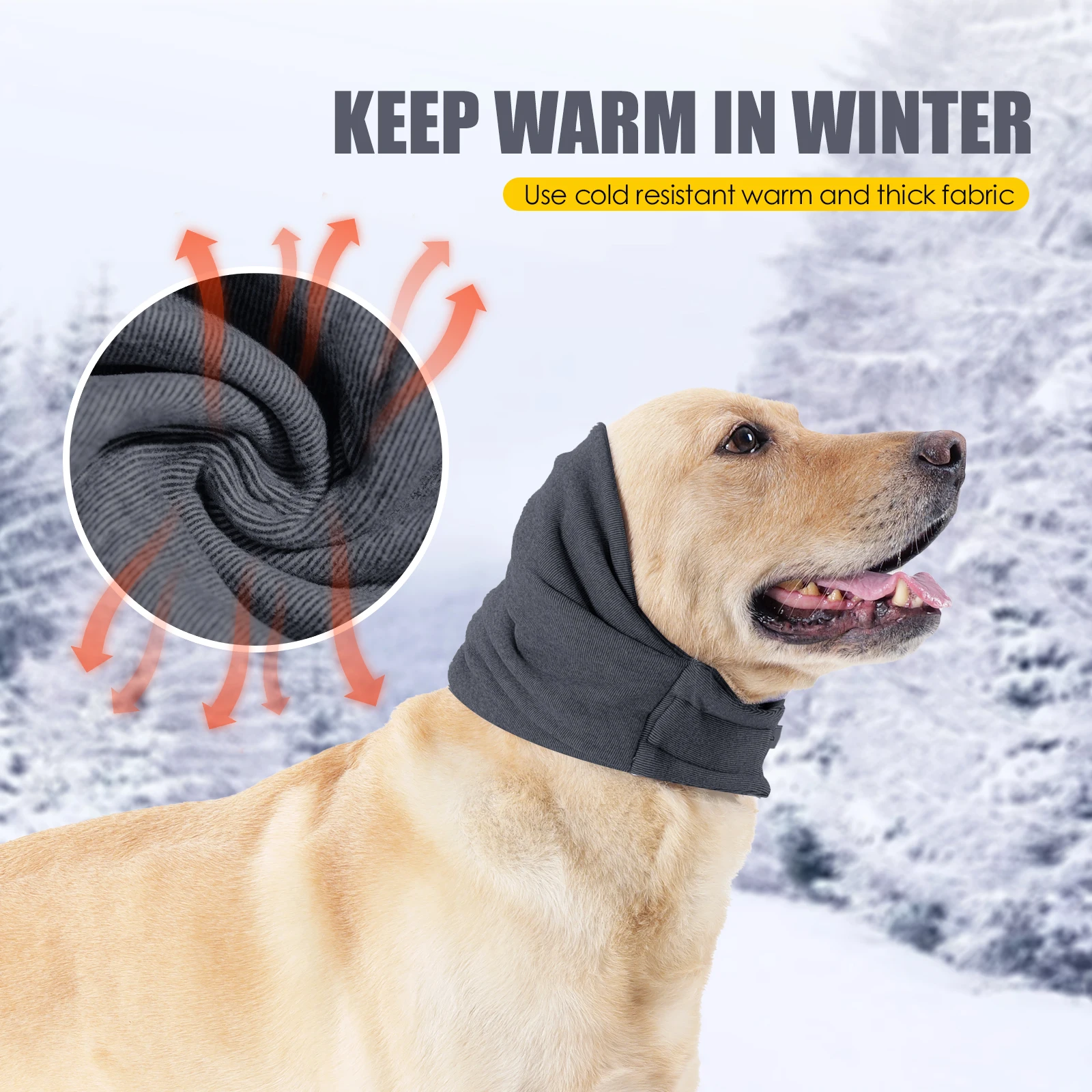 Sudadera Calmante para Perros con Orejeras Reductoras de Ruido para Aliviar la Ansiedad - Diadema Suave con Orejeras para Perros