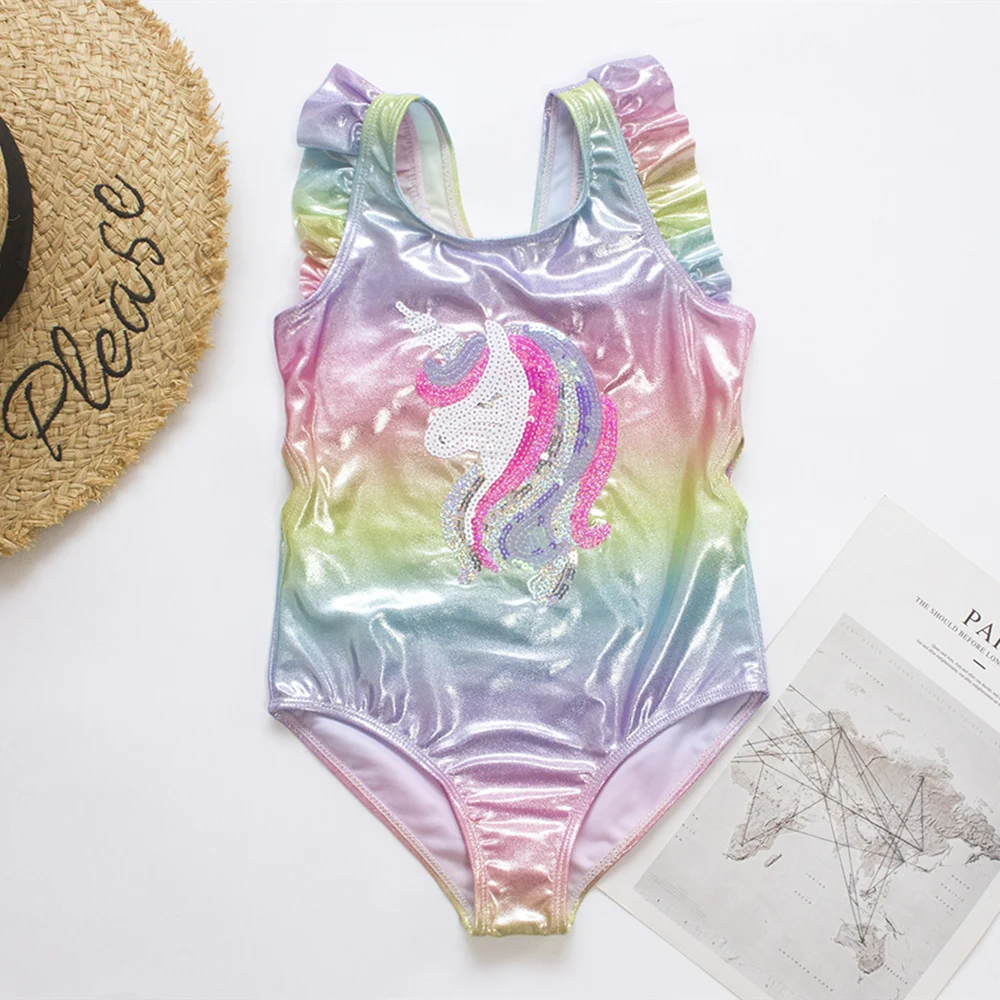 Traje de Baño para Niñas con Diseño de Escamas de Pescado 2026, Bordado en Forma de Concha, Traje de Baño de Una Pieza para Niñas, Ropa de Playa, Monokini