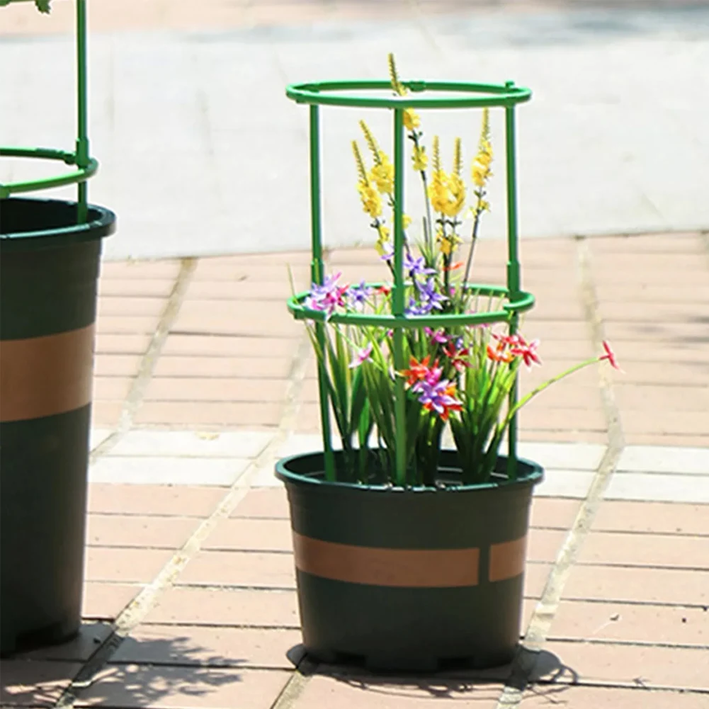Soporte para Plantas de Tomate, Jaula de Plástico de 2 Niveles, Anillo Redondo para Plantas, Soporte para Macetas, Enredadera para Flores