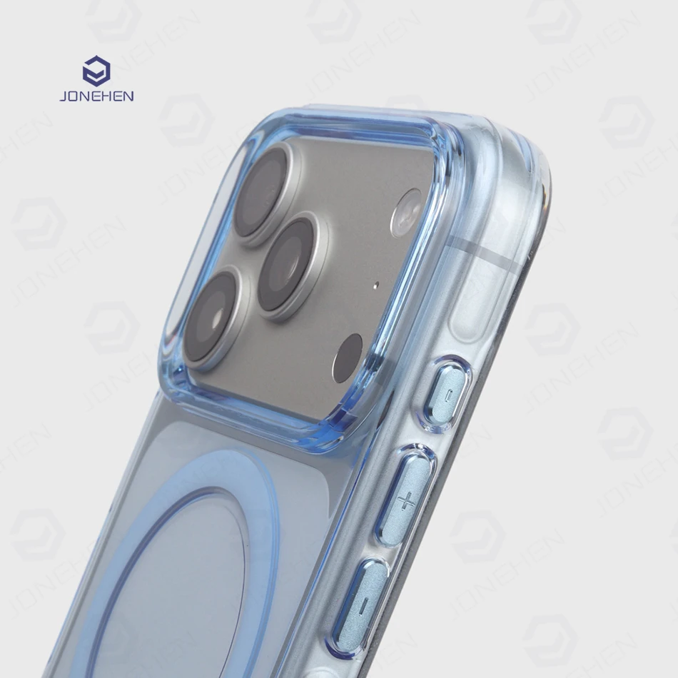 Funda Transparente Magnética con Botón para Cámara, Sin Amarilleo, para iPhone 16 17 18 Pro Max, Carga Inalámbrica, Compatible con Magsafe