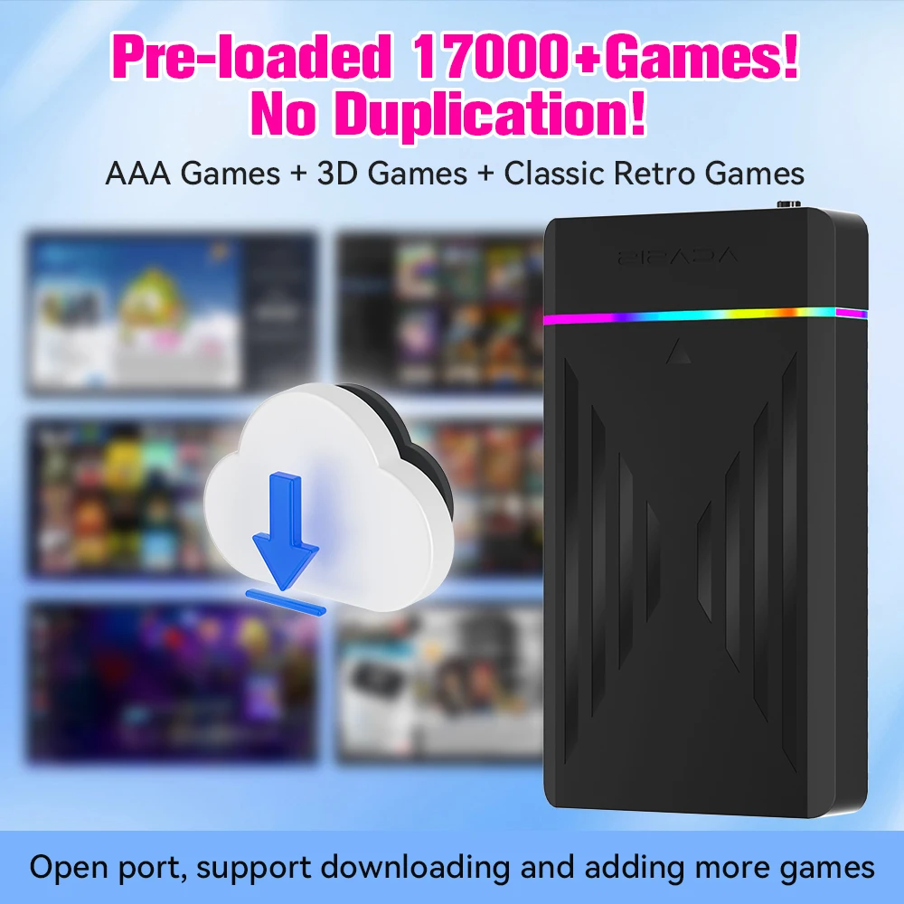 Retro Gaming HDD Retrobat&Playnite&Launchbox OS para PS4/PS3/PS2/PS1/SWITCH/N64/DC/WIIU 39 Emuladores para Windows con más de 17000 juegos