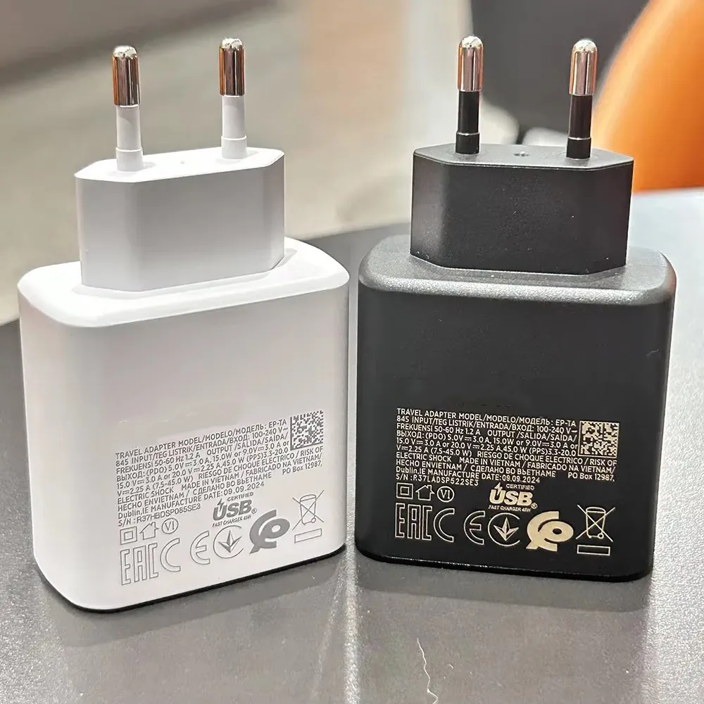 Cargador PD de 45W para Samsung, Adaptador de Carga Súper Rápida para Galaxy S25 S24 S23 S22 S20 S21 Z Flip Fold 7 6 5 4 3 2 A17 A16 A26 A36