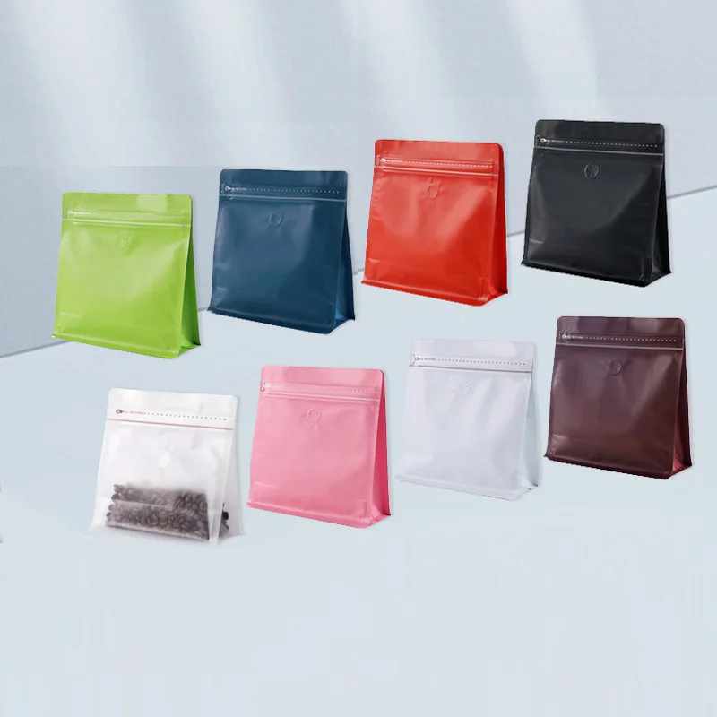 25 uds resellable espesar refuerzo lateral papel de aluminio válvula de bloqueo con cremallera bolsas con cremallera sellado térmico granos de café bolsas de embalaje de té