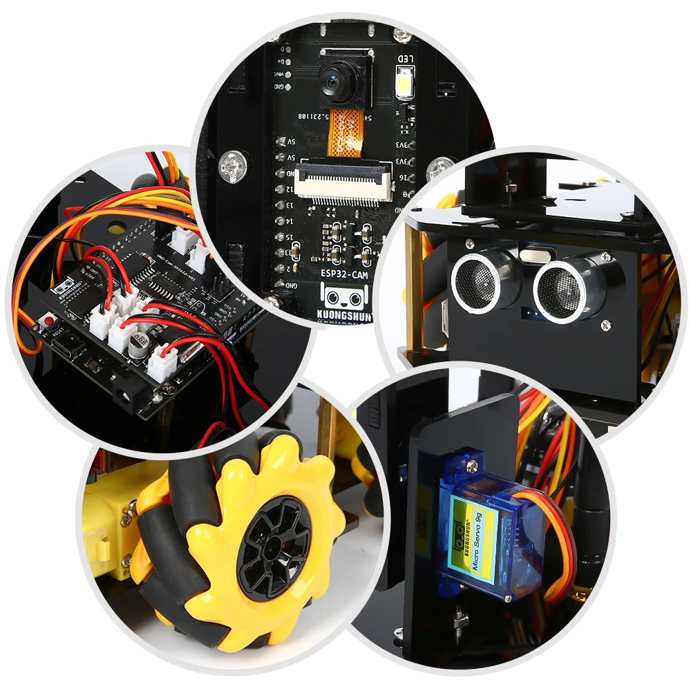 KUONGSHUN-Kit de Robot ESP32 Cam 328P, placa de desarrollo de código abierto, Robot inteligente para coche, cámara ESP32, Kit de inicio de robótica para Arduino