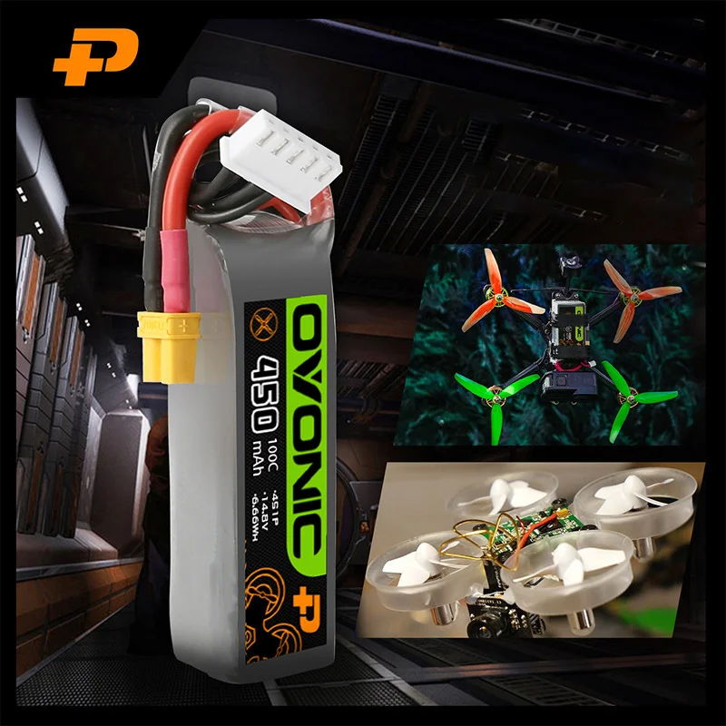 Batería LiPo de 14,8 V, 450mAh, 100C, para Dron de carreras, helicóptero, cuadricóptero, FPV, con enchufe XT30, 14,8 v, 4S