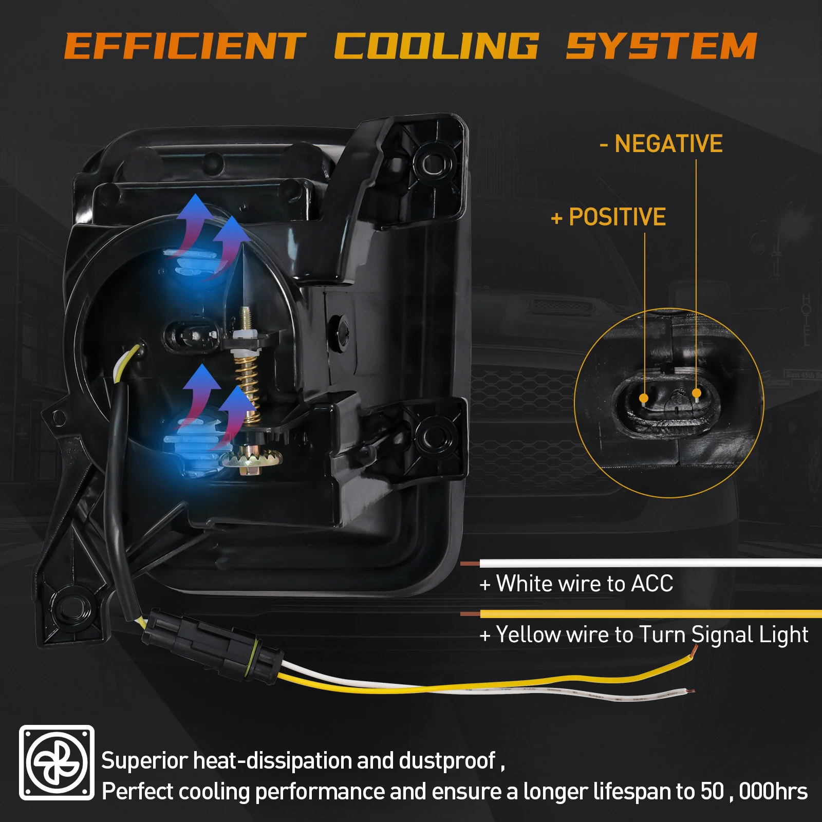Lámpara antiniebla LED luces de circulación diurna para Dodge Ram 1500 2013 2014 2015 2016 2017 2018 señal de giro DRL accesorios de coche blanco amarillo