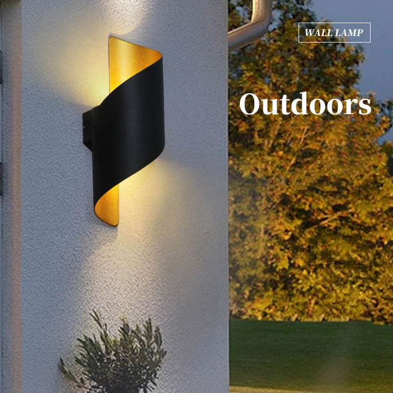 Lámpara de pared LED moderna impermeable IP65 arriba abajo 10W iluminación exterior hogar Hotel tienda pasillo porche aplique lámparas de pared AC 220V 110V