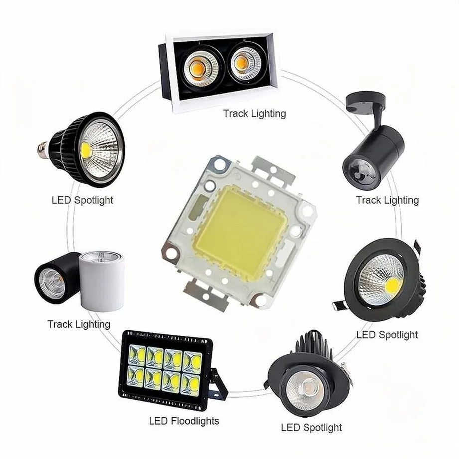 Módulo LED COB de 10/20/30/50/70/100W DC 12V 36V, Chip LED, Diodos, Lámpara, Bombilla para Exteriores, Foco, Jardín, Luces Integradas