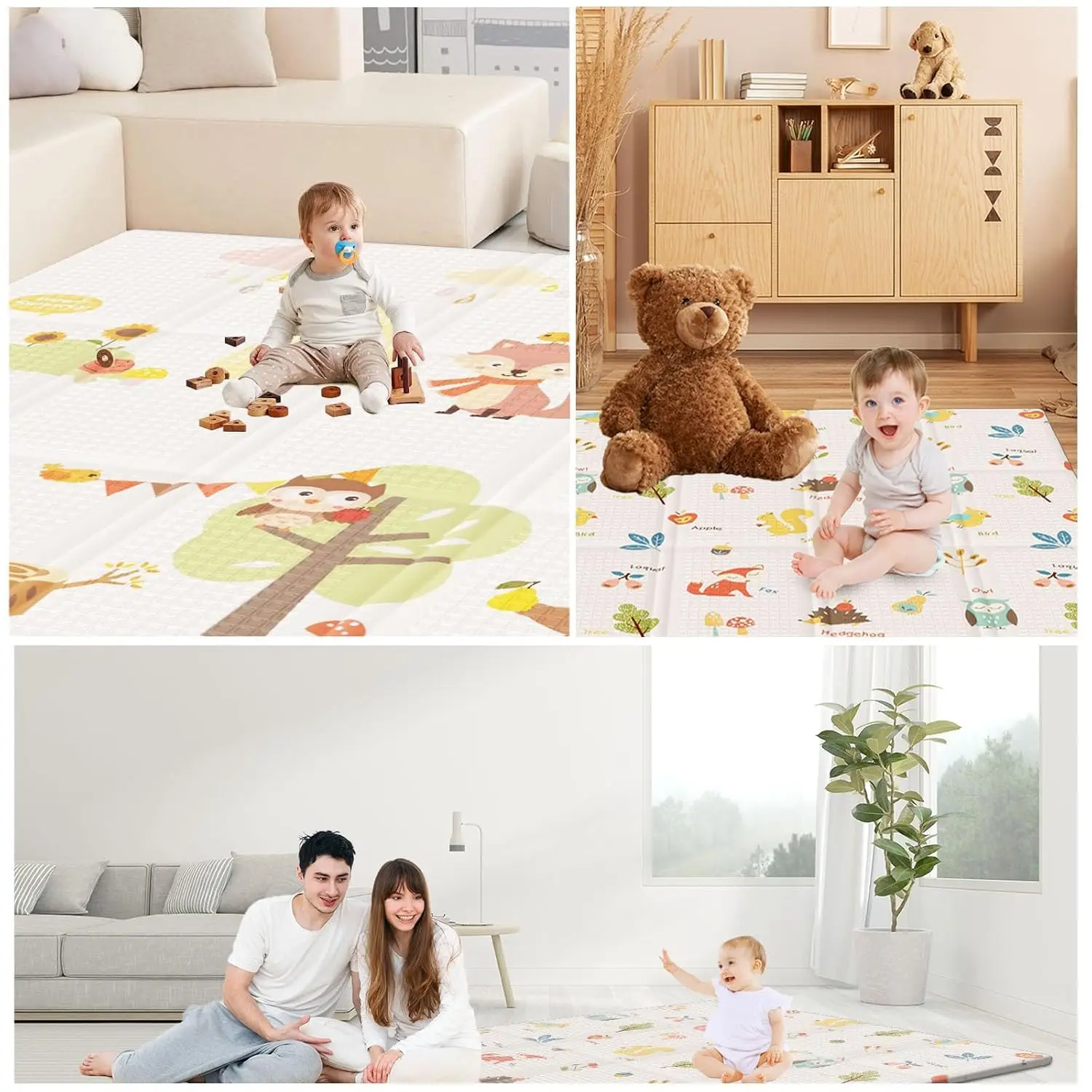 Alfombra grande plegable para juegos de bebés, alfombra protectora antideslizante con estampado de doble cara para actividades, estera de juguete educativo para niños, oferta especial