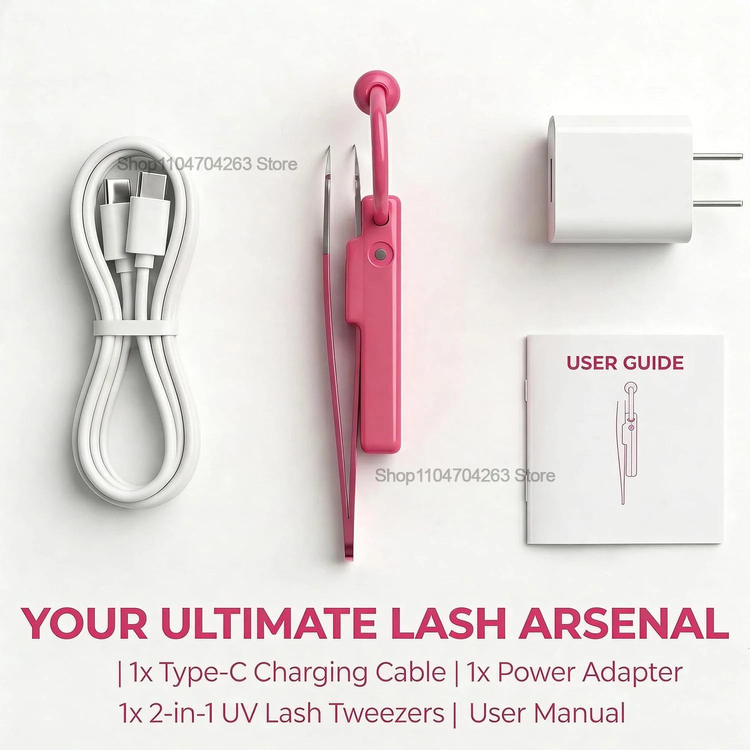 Mini Lámpara UV para Pestañas 180 °   Accesorio de Rotación para Pinzas, Lámpara LED de Curado Rápido 2s para Extensión de Pestañas, Luz UV LED para Pinzas de Pestañas