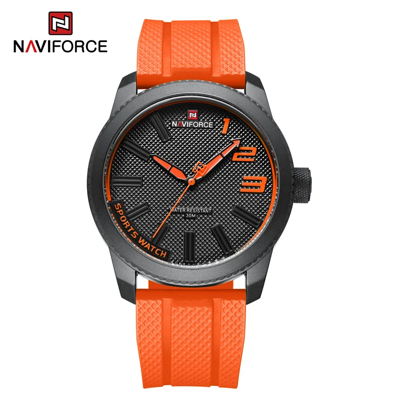 NAVIFORCE, reloj de cuarzo de marca de lujo para hombre, correa de silicona, relojes militares, reloj de pulsera resistente al agua 30ATM, reloj Masculino 2022