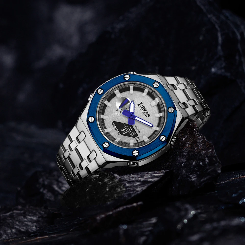 Reloj de Cuarzo Casual y Elegante para Negocios, Reloj de Pulsera Impermeable, Relojes Deportivos para Hombre, Reloj Electrónico Multifuncional para Hombre de Negocios