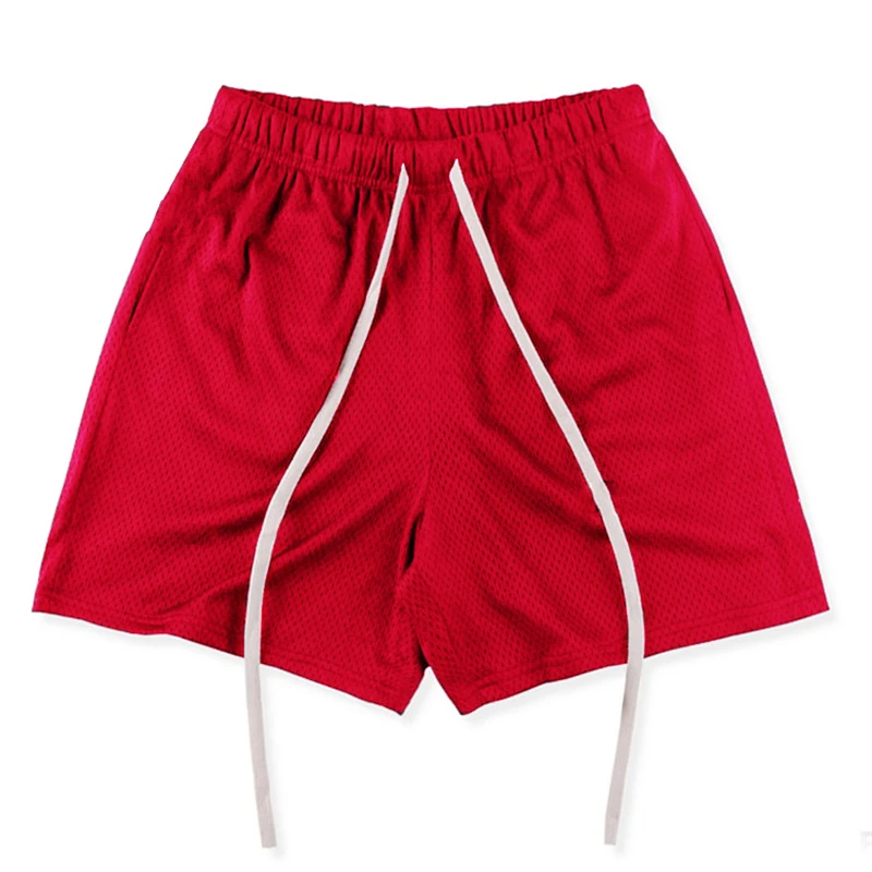Pantalones cortos de entrenamiento transpirables de malla ligera para hombre, pantalones cortos de tala frescos, pantalones deportivos de verano para correr