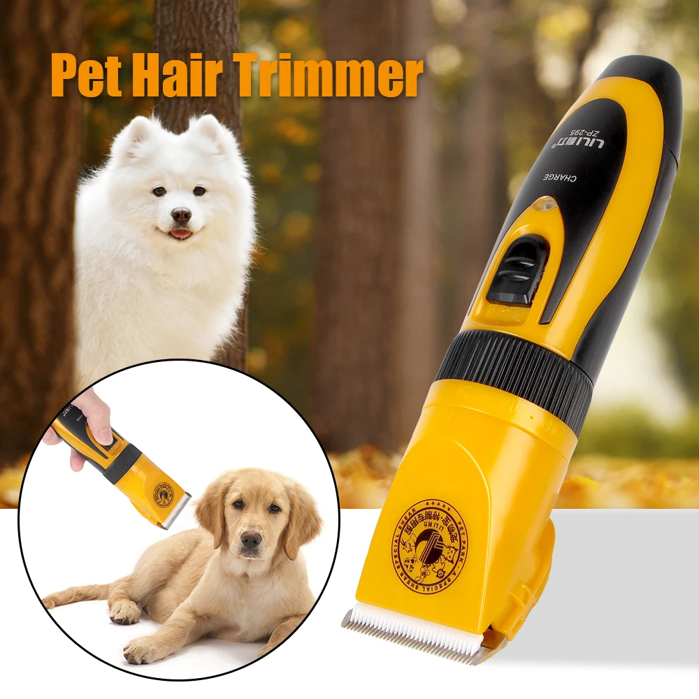 Cortadora de pelo para mascotas, tijeras eléctricas con hoja de cerámica para conejo, gato, cachorro, cortadora de pelo, juego de afeitadora