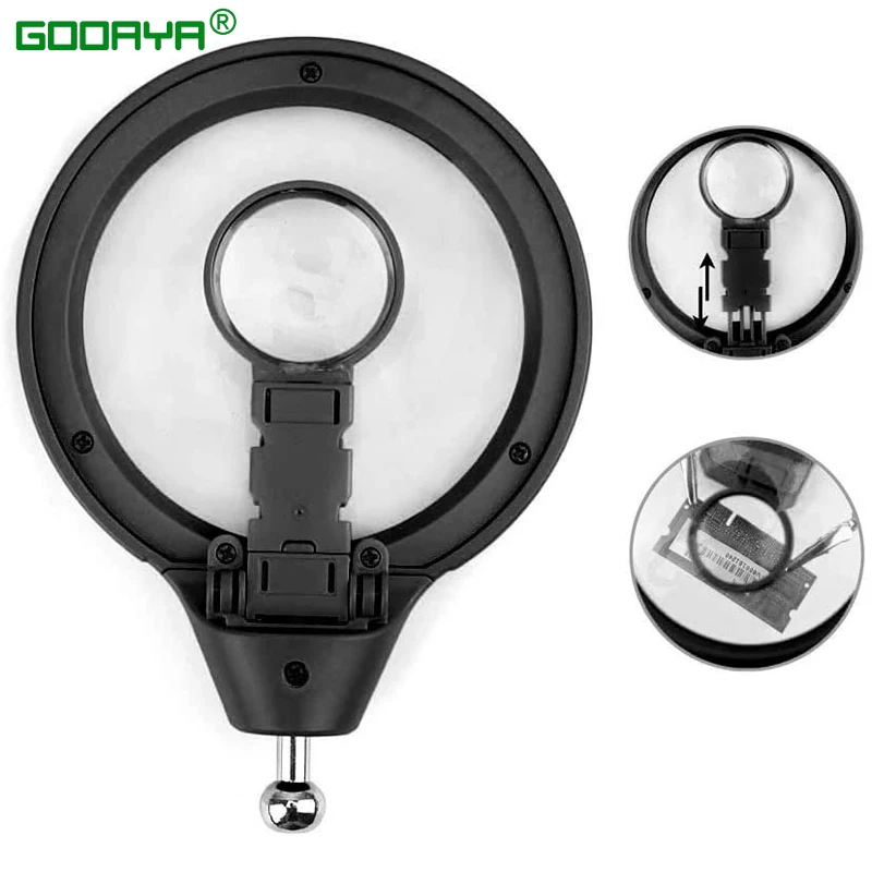 Lupa de soldadura con luz LED, lupa con Clip auxiliar, lupa 3 en 1, soldadura manual, soporte de hierro para soldar, estación