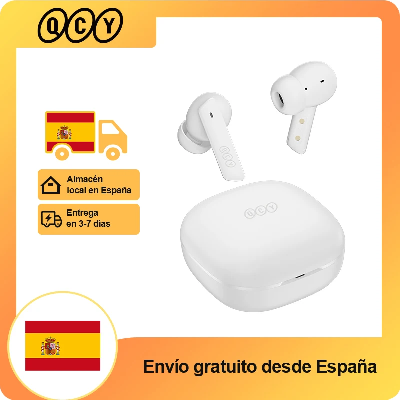 QCY-auriculares intrauditivos con Bluetooth 5,2, dispositivo de audio con cancelación activa de ruido, micrófono, manos libres, TWS inalámbricos ANC, 40dB, HT05