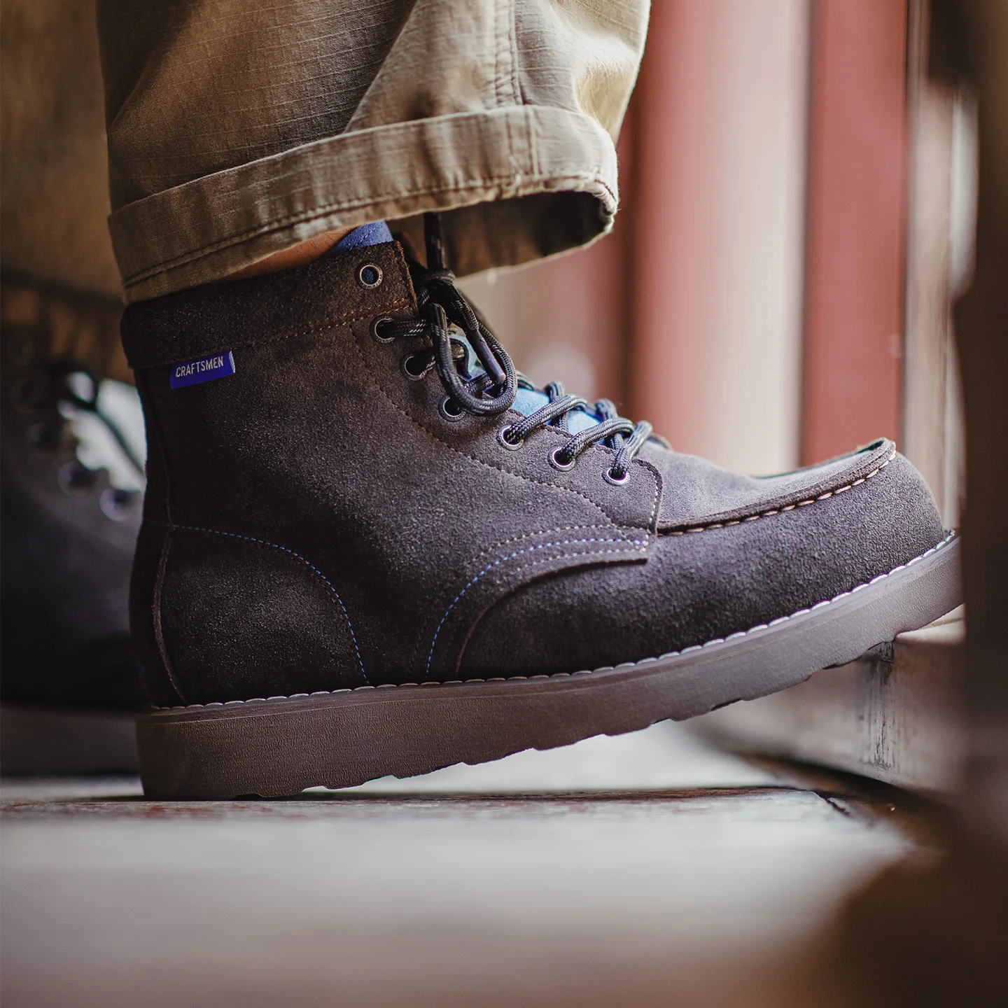 Maden Botas de trabajo de ante vacuno marrón vintage para hombre Botas de combate térmicas altas con cordones y suela gruesa para zapatos de otoño e invierno