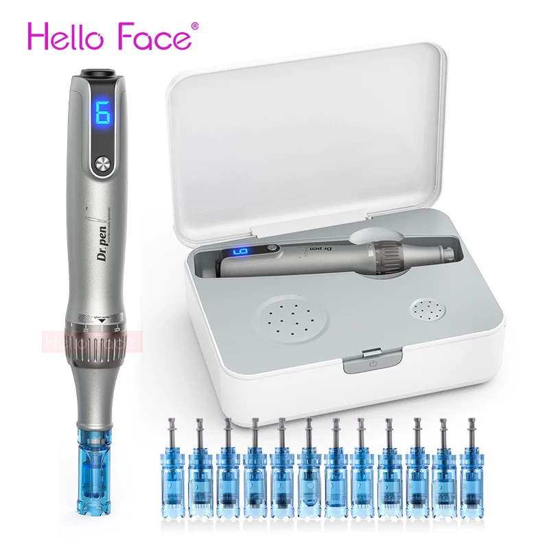 Dr. Lápiz de Microagujas Pen M8S con 12 Cartuchos de Repuesto, Kit Inalámbrico de Microagujas Derma, Aguja de ≤0.25mm, Herramienta para el Cuidado de la Piel