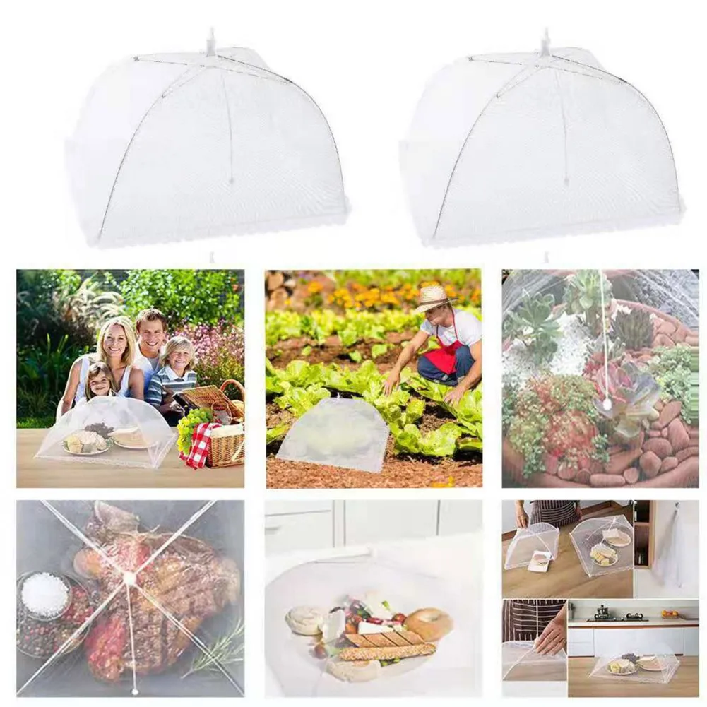Cubierta plegable para alimentos, utensilios para comida, malla antimoscas para mosquitos, paraguas de cocina, tienda de verduras, reutilizable, protección de frutas para barbacoa, herramientas para alimentos